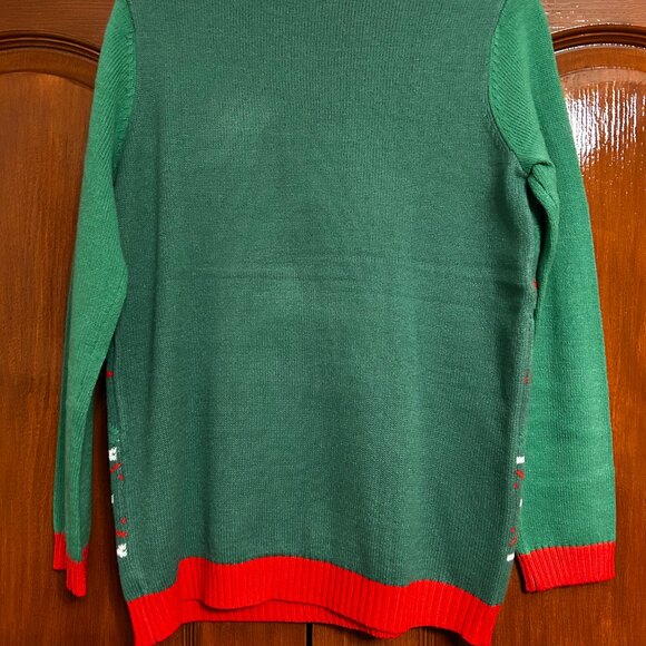 Women's Green, Red & White Holiday Dachshund Sweater - Picture 2 of 4